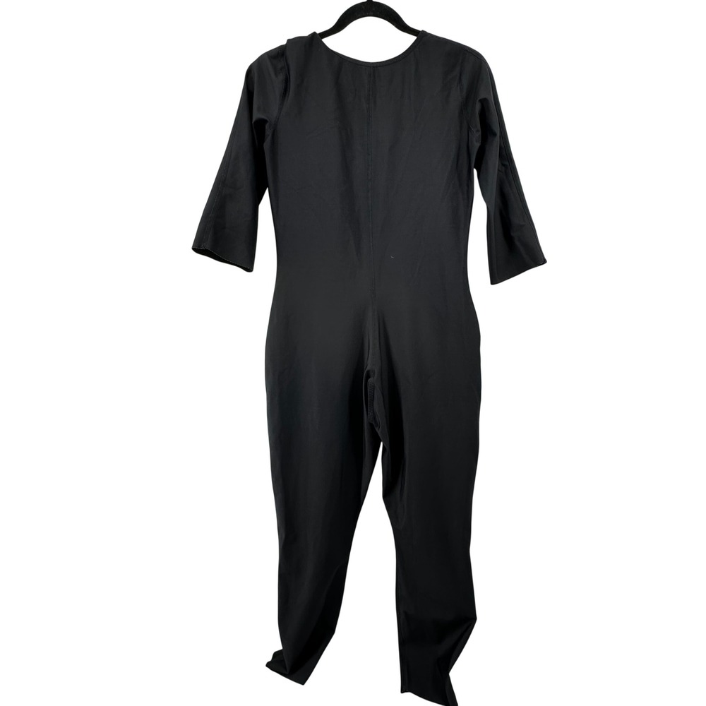 Isavela Compression Bodysuit Women 2XL Black Hook Eye Front Closure 3/4 Sleeve